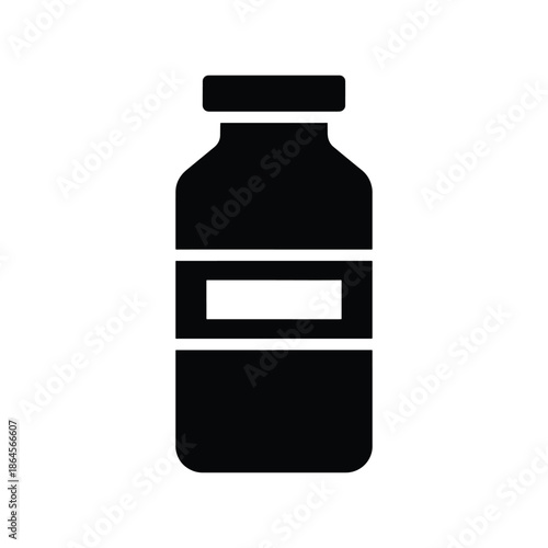 Saline bottle silhouette medical fluid icon