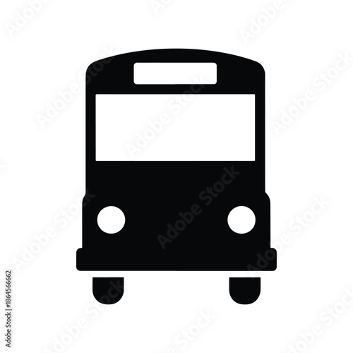 School bus silhouette transport vehicle icon