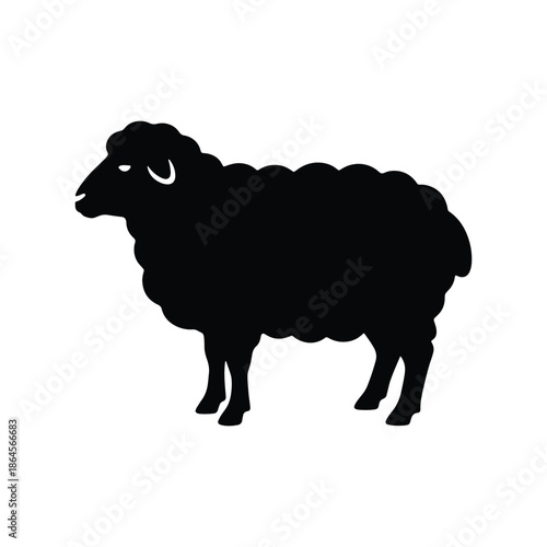 Sheep silhouette farm animal icon