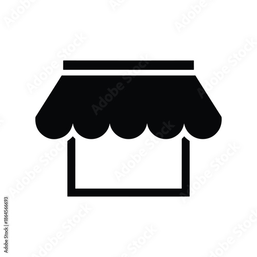 Shop awning silhouette storefront canopy icon