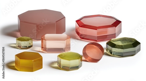 Colorful Geometric Glass Objects
