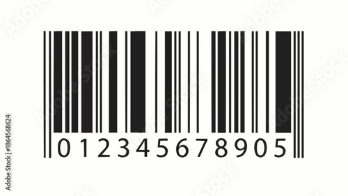 Barcode with black bars and numbers representing a product code.