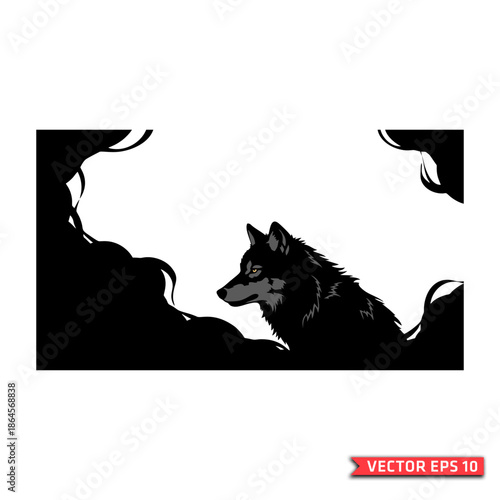 Wolf Silhouette with Abstract Smoke - Vector Art for Creative Branding and Designs