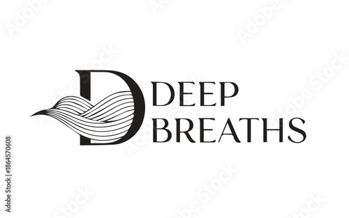 Deep breaths inspirational quote with white background