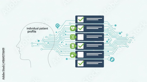 Medical data management system with individual patient profile and secure electronic health records checklist with healthcare technology and secure with EHR
