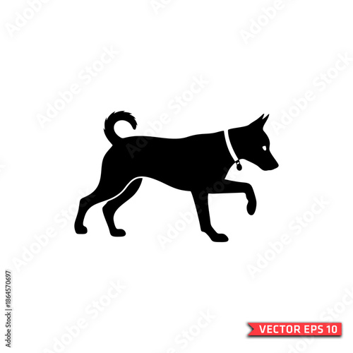 Walking Dog Vector - Simple Silhouette of a Pet for Logos, Branding, and Designs