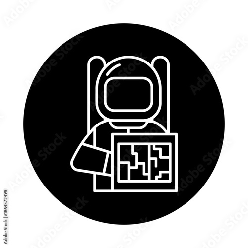 astronaut and space map