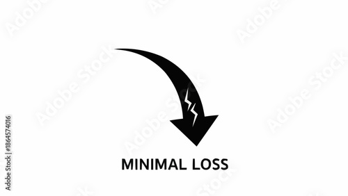 Minimal Loss Arrow Symbolizing Reduction with Lightning Bolt Detail.