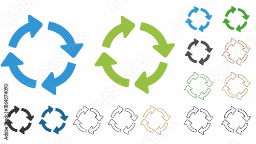 Circular Arrow Rotation - A Symbol of Continuous Flow and Renewal.