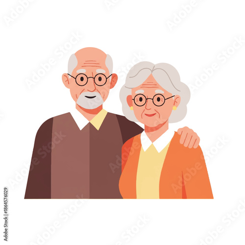 Elderly couple embracing, senior citizens together, older adults, family love, affectionate moment