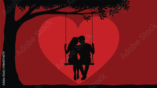 Illustration of a couple standing together, viewed from behind, showcasing love and togetherness in a minimalist style
