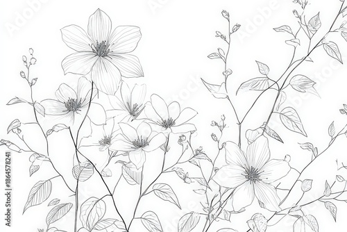Black and White Delicate Floral Design