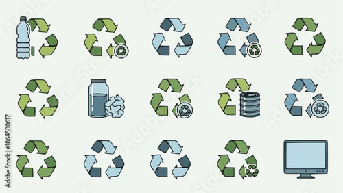 Recycling Icons - A Collection of Symbols for Sustainable Practices.