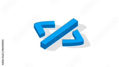 Abstract blue code brackets symbolizing programming and web development