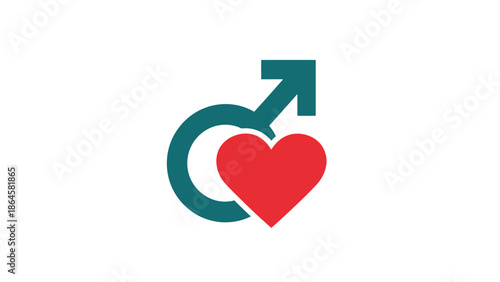 Male symbol with a heart icon, representing love and affection for men