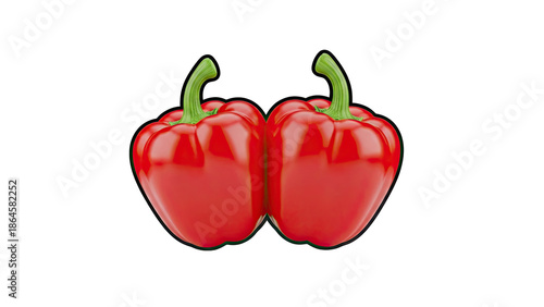 Two Red Bell Peppers