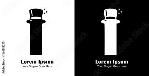 I letter logo design combined with a magician's hat