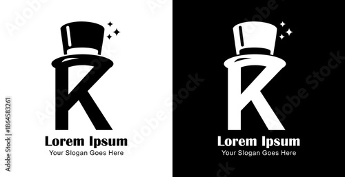 K letter logo design combined with a magician's hat