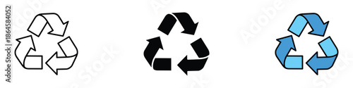 Recycle icon vector. environmental sustainability, waste reduction symbol. vector illustration.