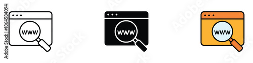 Searching website icon vector. internet search and browsing symbol. vector illustration.