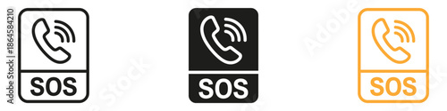 SOS Emergency icon vector. urgent assistance and distress signals symbol. vector illustration.