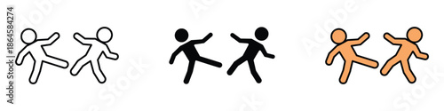 Assault icon vector. dancing, action, fighting symbol. vector illustration.