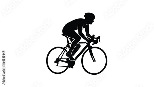 Silhouette of a cyclist riding bike at high speed