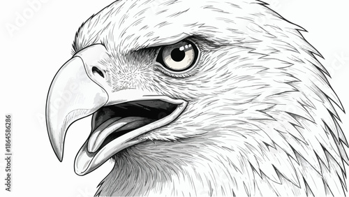 Intense close up portrait of an eagle head