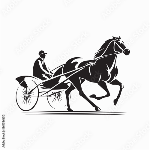 Harness Horse Racing Design Logo Vector Isolated on white Background