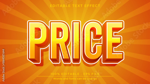 Price editable text effect. Text effect promotion