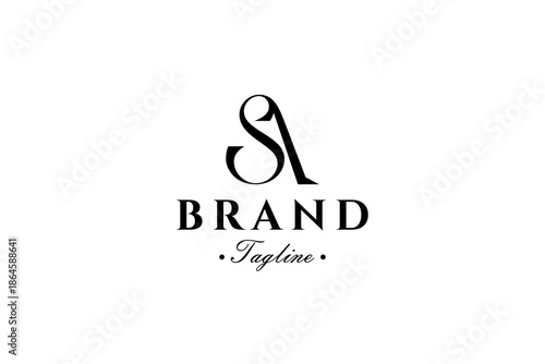 AS,SA logo with an elegant, classic and luxurious design style concept.