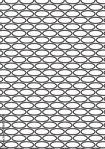 Oval shapes pattern colouring page with repeating horizontal elliptical geometric design