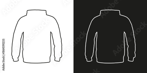 Minimal Hoodie Outline Icon – Black and White Sweatshirt Silhouette Vector.