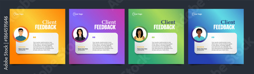 Creative Testimonial Editable Vector template, Quote template, Empty speech bubbles, What our Clients Say, Review, Feedback, Infographic Template, Label, editable text box design, recommendation note