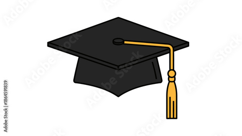 Graduation cap with gold tassel symbolizing academic achievement