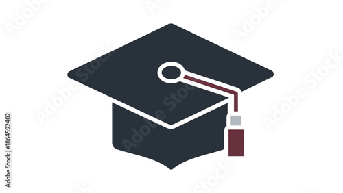 Graduation cap icon for education and academic achievement