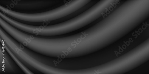 Wrinkled black microfiber fabric. Texture of a rag close-up