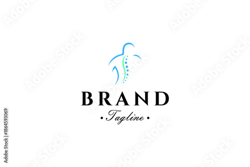 Spine health logo in flat design style.