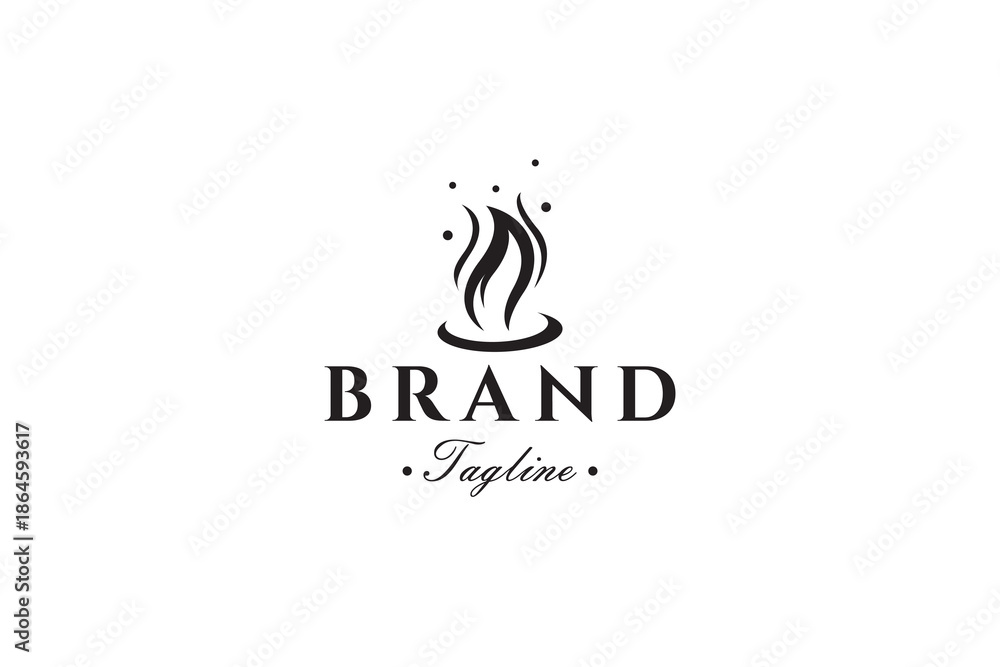 Obraz premium Fire logo with flat vector design style