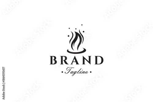 Fire logo with flat vector design style