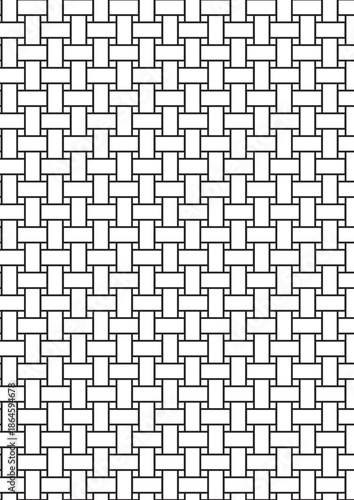 Woven basket weave pattern coloring page with interlaced textile geometric design