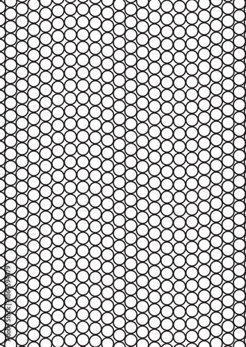 Dense circle pattern coloring page with tightly packed overlapping round shapes design