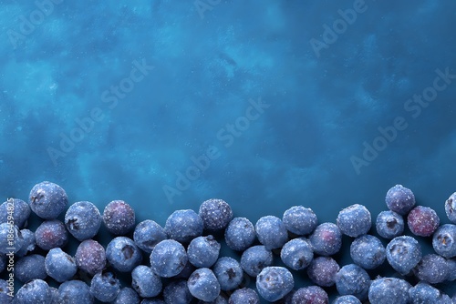 Chilled blueberries in a snowy forest setting