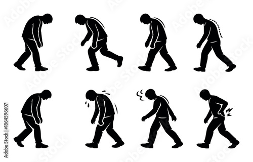 Evolution of human posture silhouette set