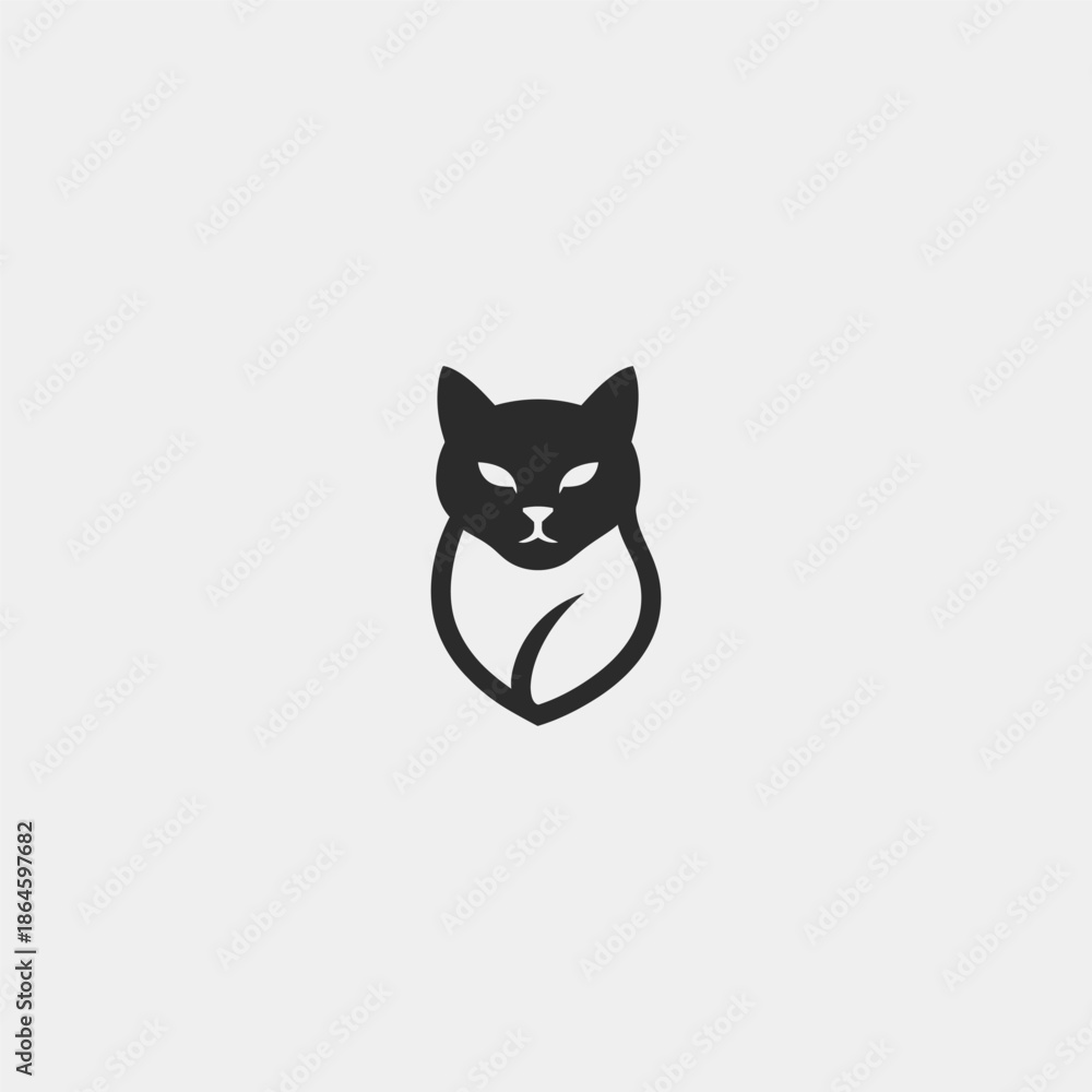 Fototapeta premium Feline logo representing elegance, agility, and natural grace.