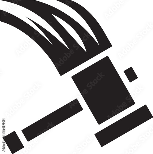 Black gavel with a curved line on transparent background law judge court legal justice icon symbol sign illustration graphic design element simple flat vector clipart