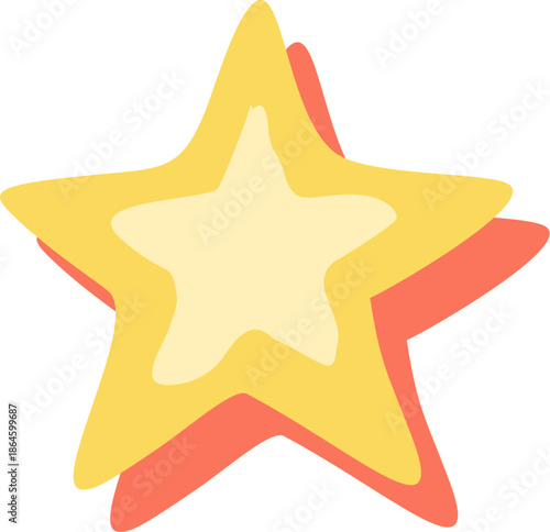 golden star isolated on white background