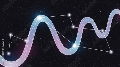 Abstract DNA helix in space representing genetic code and scientific discovery with glowing stars and nebulae