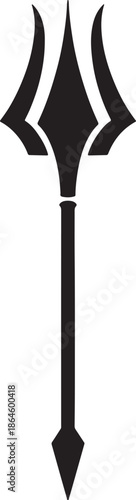 Black trident icon on transparent background symbol clipart graphic illustration vector shape design element logo mark sign emblem weapon mythology sea ocean water fish seafood