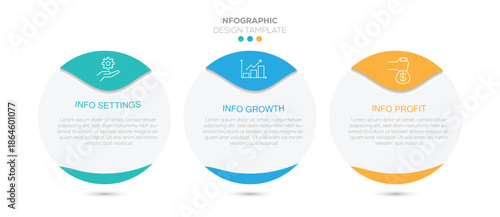  infographic chart template for business 3 options presentation with icon. Infographic design template with place for your data. Vector illustration.